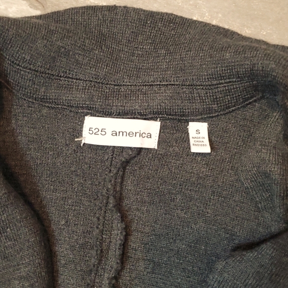 525 America Long Sweater Vest Cardigan. Dark Grey. Sleeveless. Merino Wool. S. - Picture 5 of 12